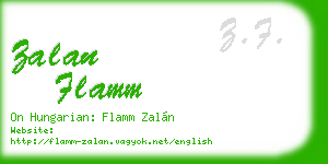 zalan flamm business card